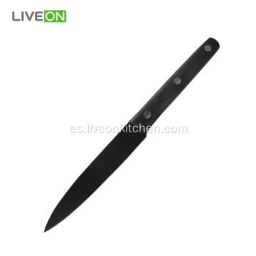 Cuchillo de cocina negro de 5 pulgadas de utilidad